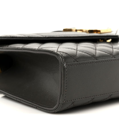 Saint Laurent Grain De Poudre Textured Mixed Matelasse Triquilt Medium Monogram Satchel Pebble 10 of 11