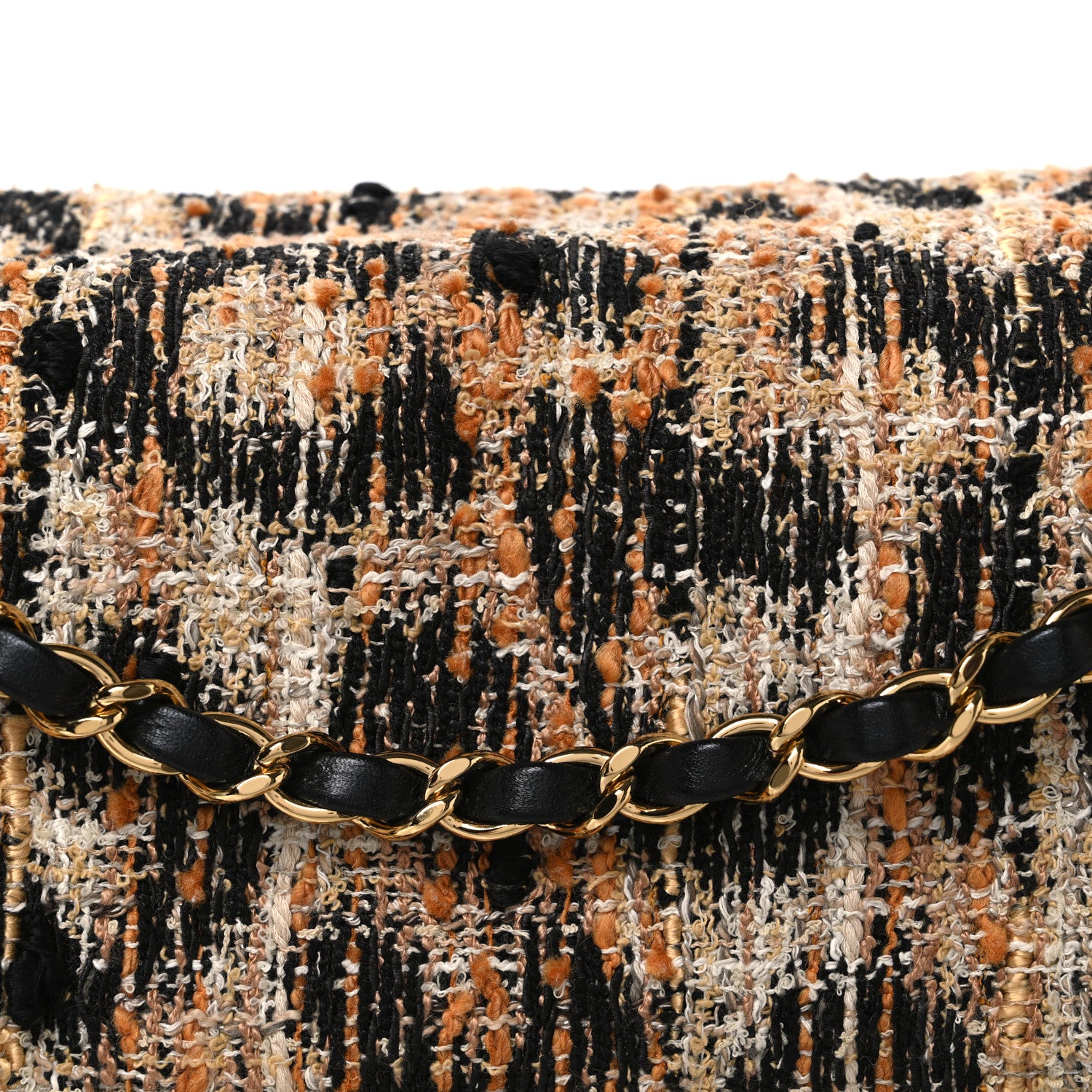 Chanel Tweed Mixed Fibers Leopard Print Small Souplissimo Maxi Flap Brown Black White 8 of 11