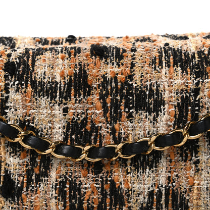 Chanel Tweed Mixed Fibers Leopard Print Small Souplissimo Maxi Flap Brown Black White 8 of 11
