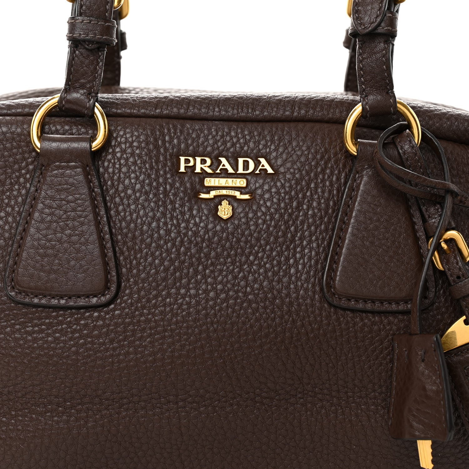 Prada Vitello Daino Bowler Bruciato 7 of 9