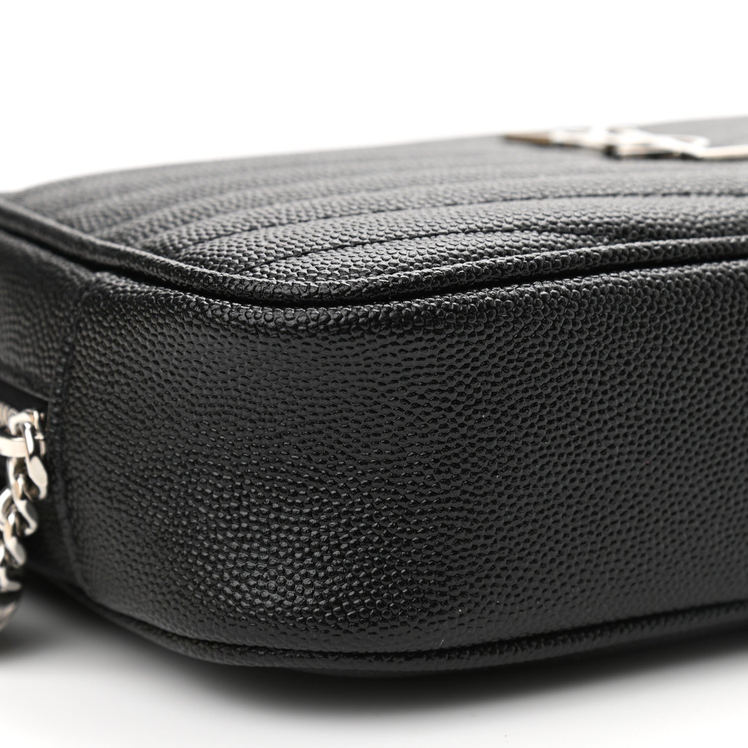 Saint Laurent Grain De Poudre Matelasse Monogram Mini Lou Camera Bag Black 9 of 11