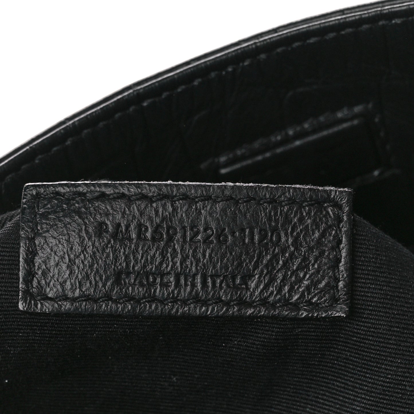 Calfskin Crocodile Embossed Monogram Medium Niki Shopping Bag Black