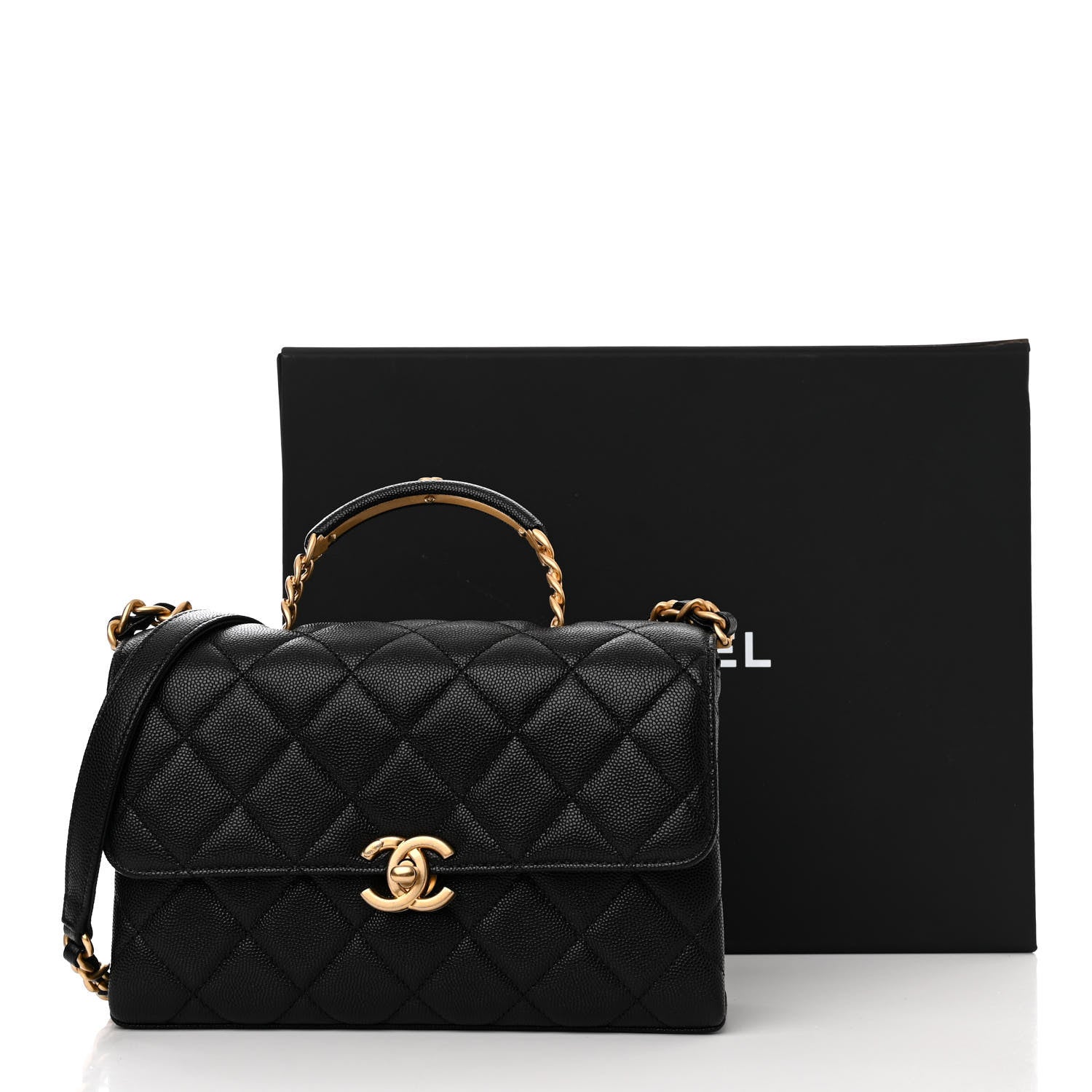 Chanel Caviar Quilted Medium Carry Me Top Handle Flap Black 11 of 11