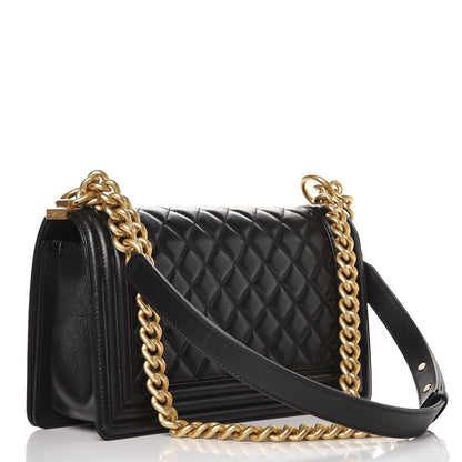 Chanel Lambskin Quilted Medium Boy Flap Black 4 of 9