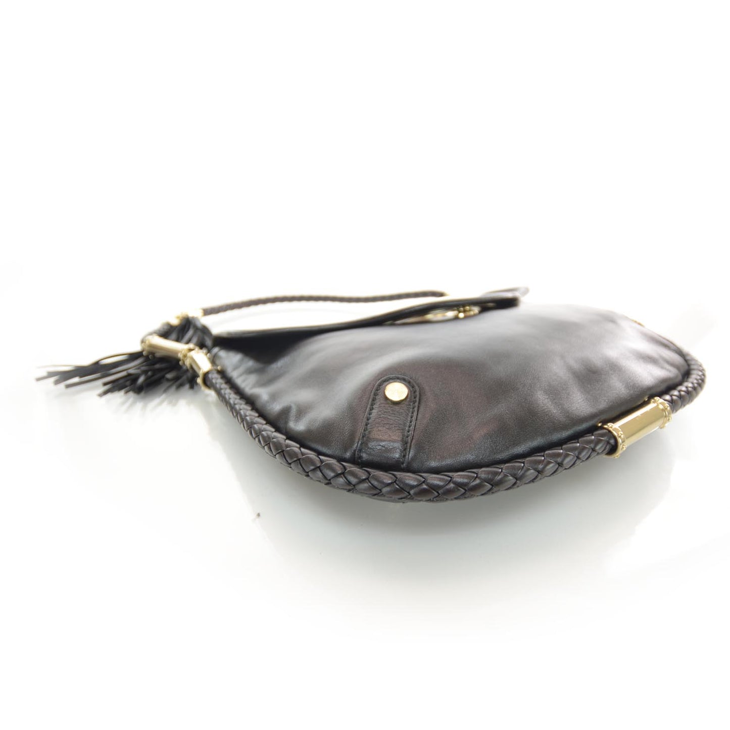 Leather Britt Tassel Shoulder Bag Black