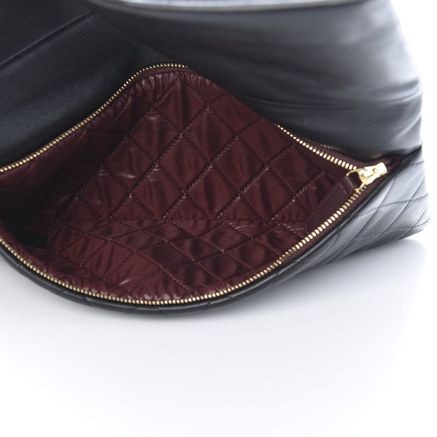 Lambskin Quilted CC Beauty Clutch Black