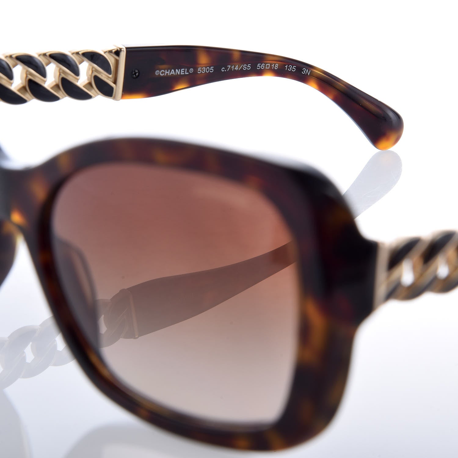 Chanel Acetate Metal Chain Square Sunglasses 5305 Brown 6 of 8