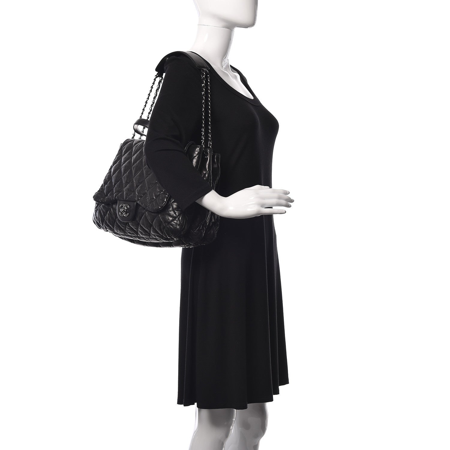 Chanel Lambskin Quilted Chanel 3 Maxi Flap Bag Black 2 of 14