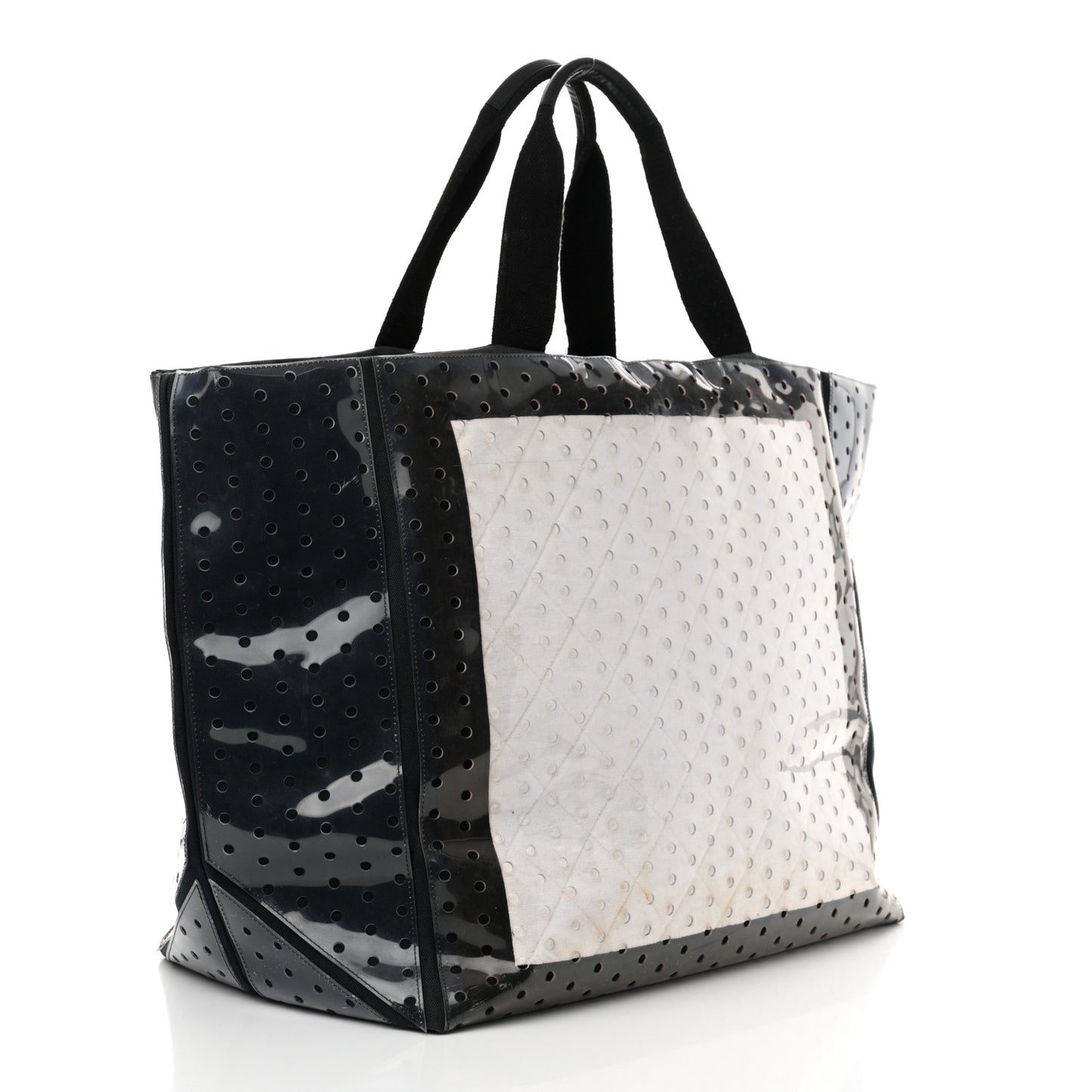 Canvas Vinyl Perforated CC Tote White Black Dark Navy
