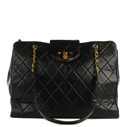 Chanel Lambskin Quilted Weekender Shoulder Bag Black 1 of 7