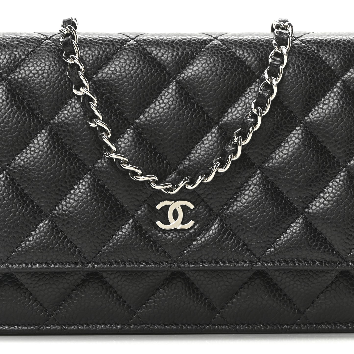 Caviar Quilted Wallet On Chain WOC Black
