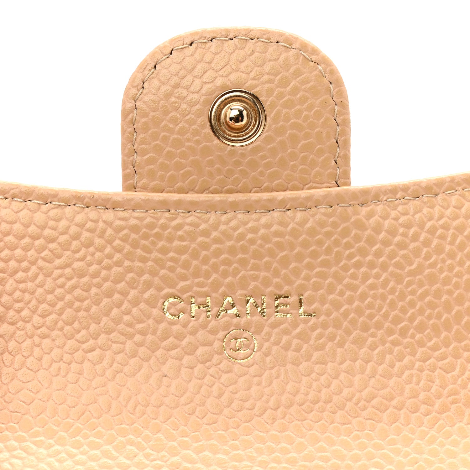Chanel Caviar Quilted Flap Card Holder Wallet Beige 6 of 9