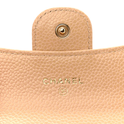 Chanel Caviar Quilted Flap Card Holder Wallet Beige 6 of 9