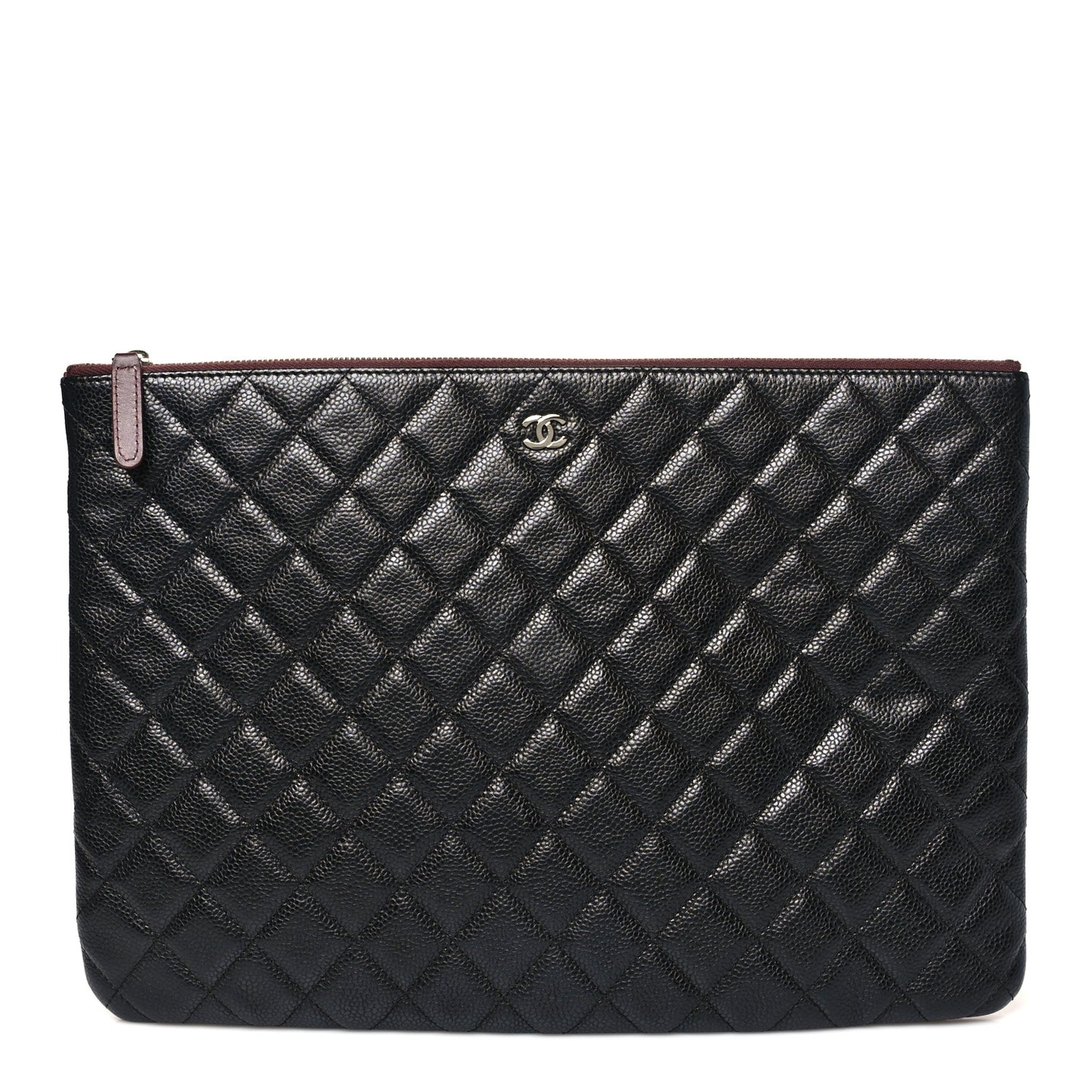 Caviar Quilted Large Cosmetic Case Black