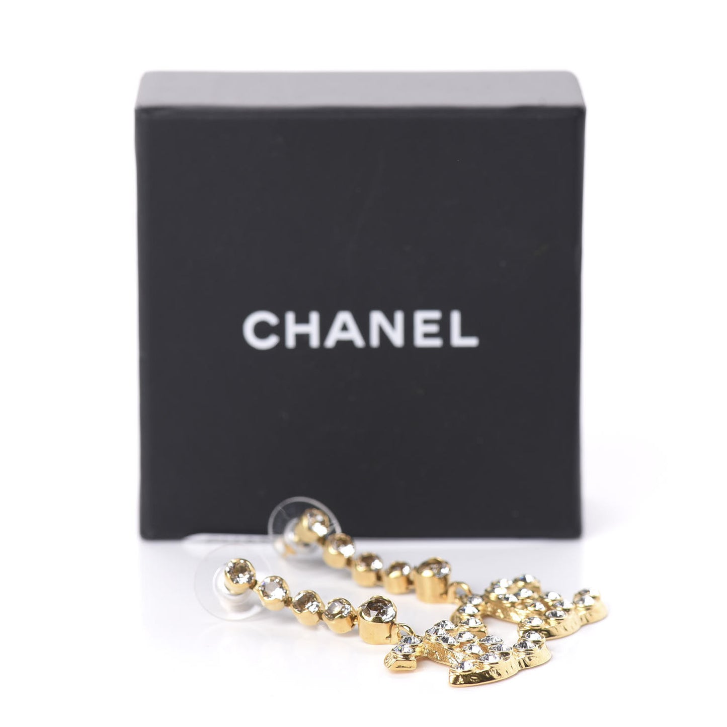 CC Crystal Drop Earrings Gold