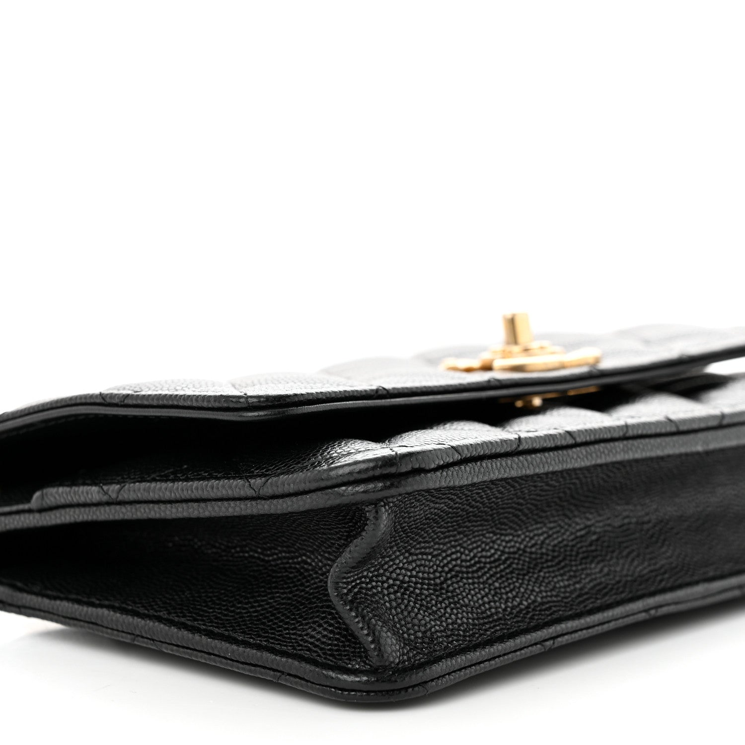 Chanel Caviar Quilted Camellia Wallet On Chain WOC Black 10 of 12