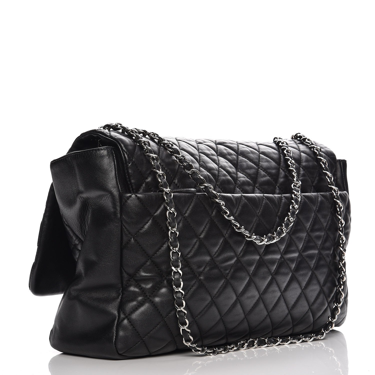 Chanel Calfskin Quilted XXL Travel Flap Bag Black 3 of 10