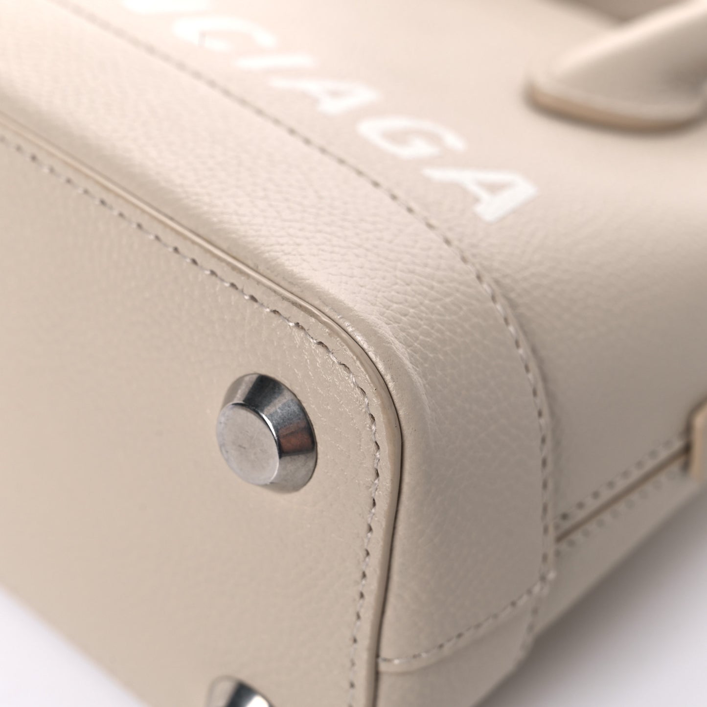 Grained Calfskin XXS Ville Top Handle Bag Beige