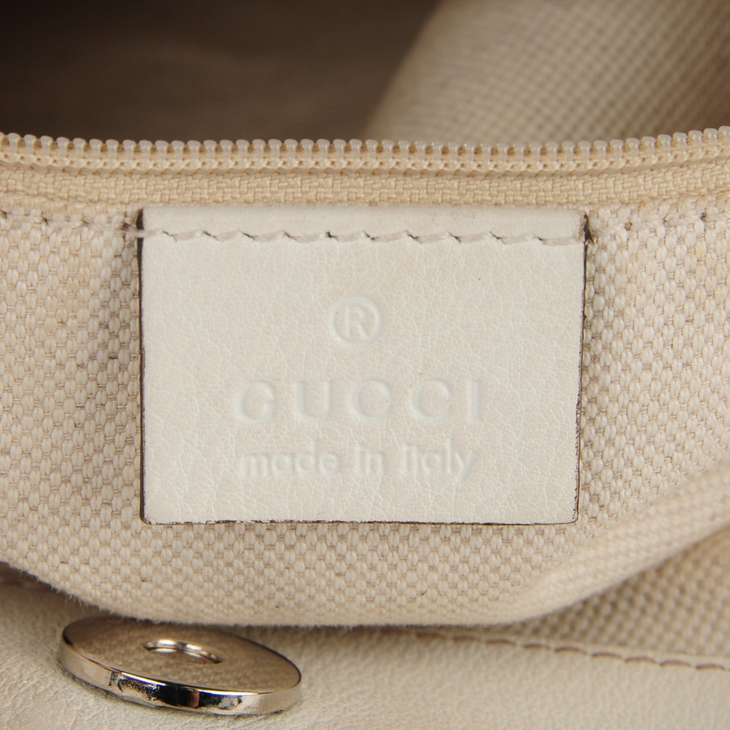 Woven Guccissima Large Sukey Tote Off White