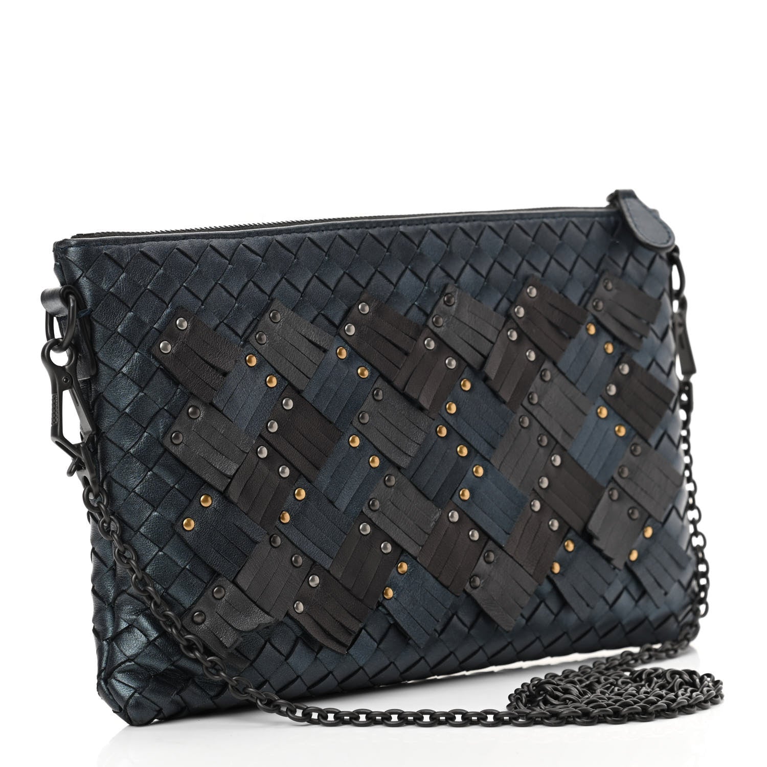Bottega Veneta Nappa Intrecciato Studded Biletto Chain Crossbody Multicolor 3 of 13