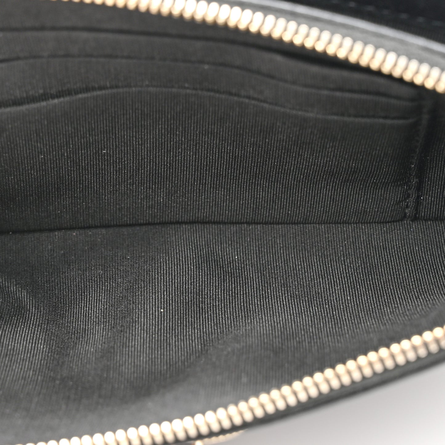 Metallic Sheepskin Chevron Quilted Small Vintage Mademoiselle Clutch With Chain Black