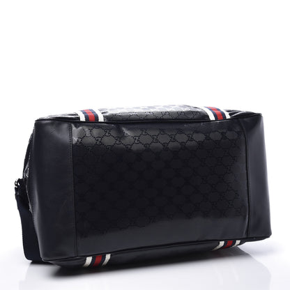 Gucci Imprime Monogram Large Web Carry On Duffle Bag Blue 3 of 10