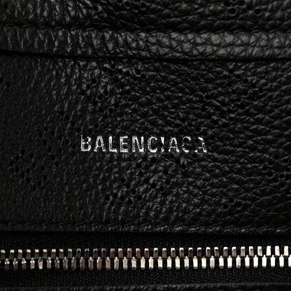 Balenciaga Grained Calfskin Logo Perforated XS Everyday North South Shoulder Tote Bag Black 6 of 10