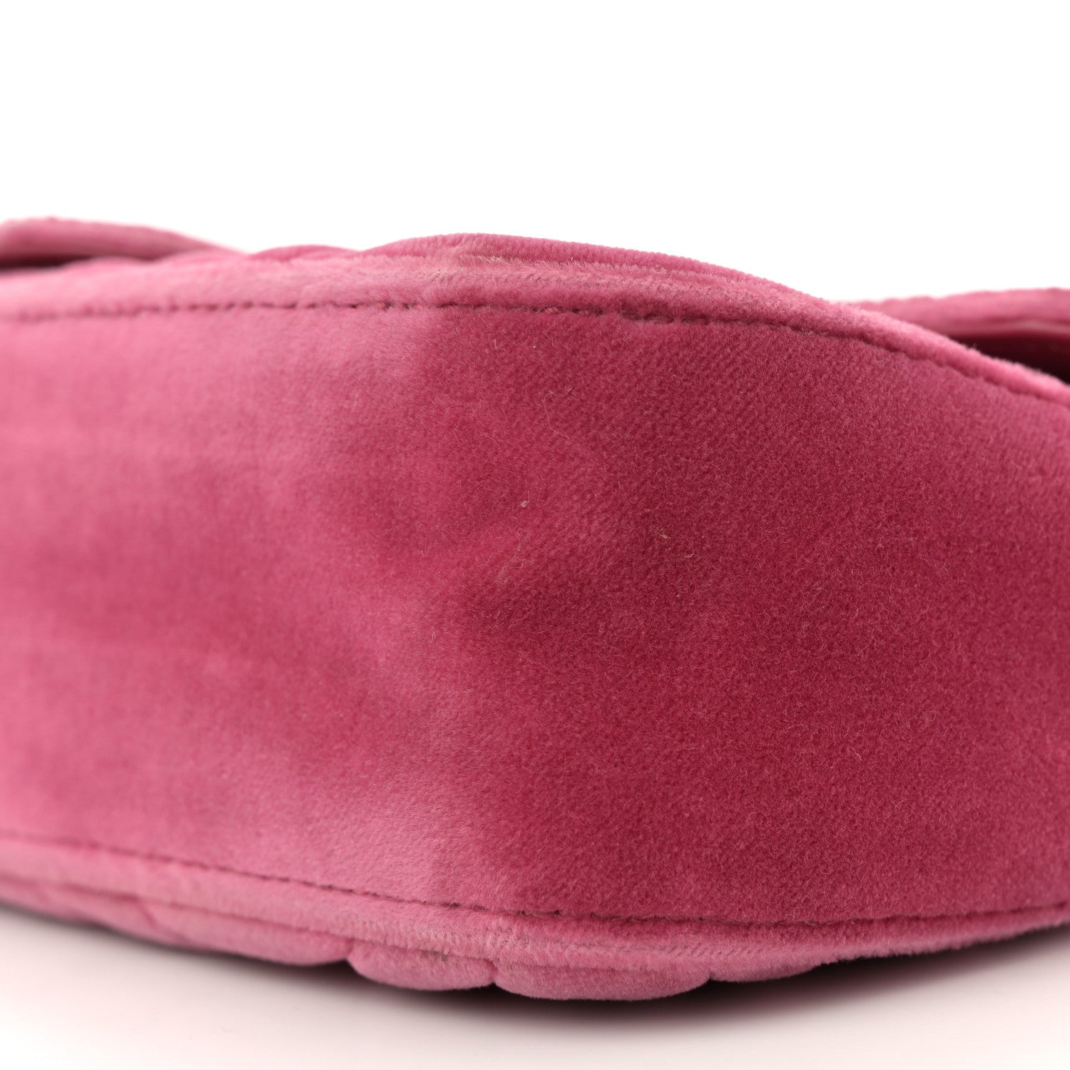 Gucci Velvet Matelasse Mini GG Marmont Shoulder Bag Light Raspberry Rose 10 of 11