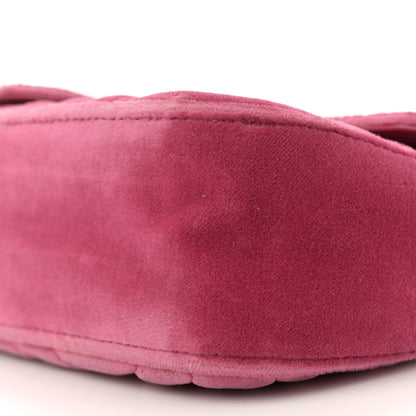 Gucci Velvet Matelasse Mini GG Marmont Shoulder Bag Light Raspberry Rose 10 of 11