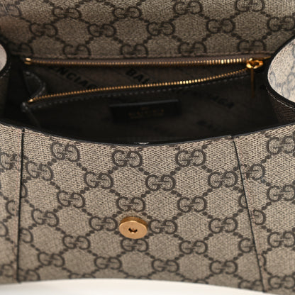 Balenciaga X GUCCI GG Supreme Monogram Small Hourglass Top Handle Bag Beige Ebony 12 of 13