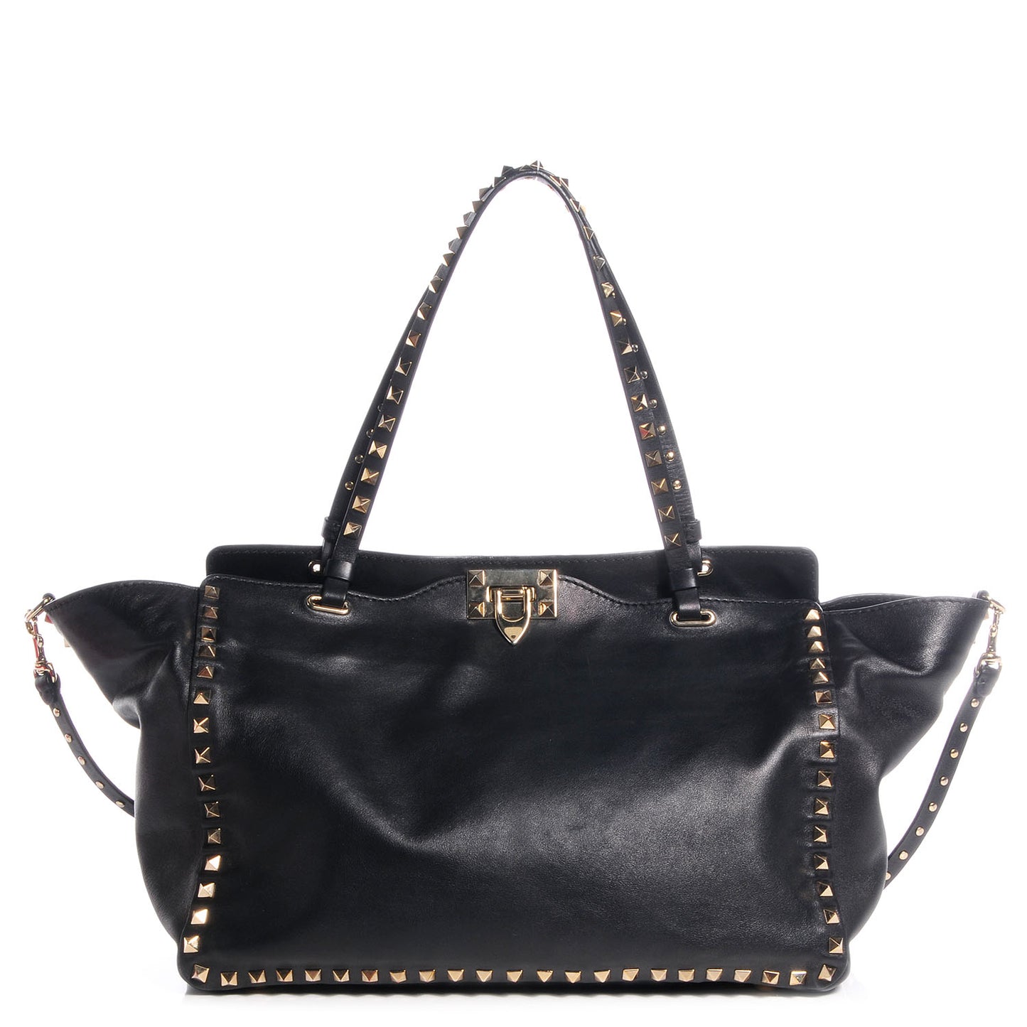 Vitello Medium Rockstud Tote Black