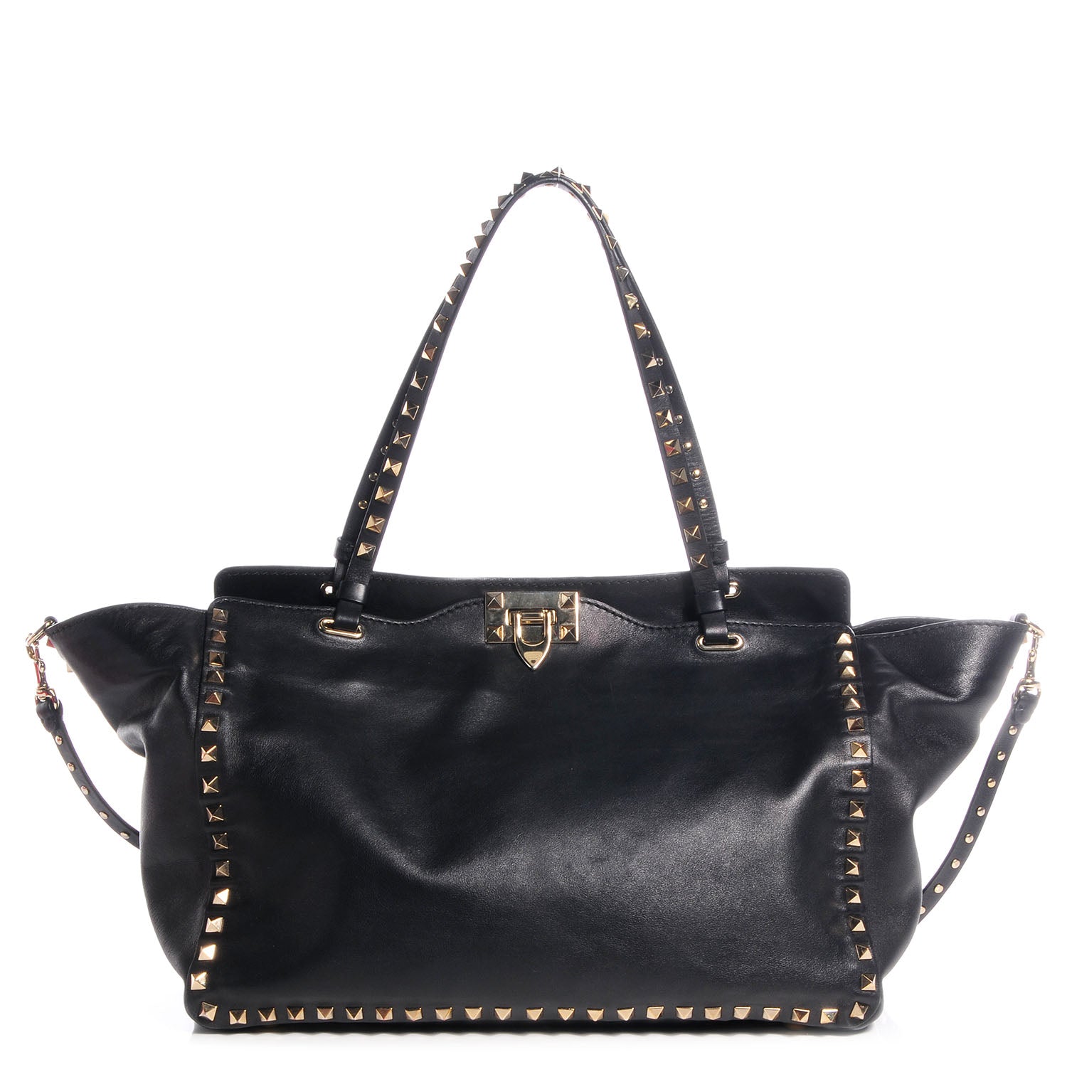Valentino Garavani Vitello Medium Rockstud Tote Black 1 of 10