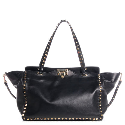 Valentino Garavani Vitello Medium Rockstud Tote Black 1 of 10