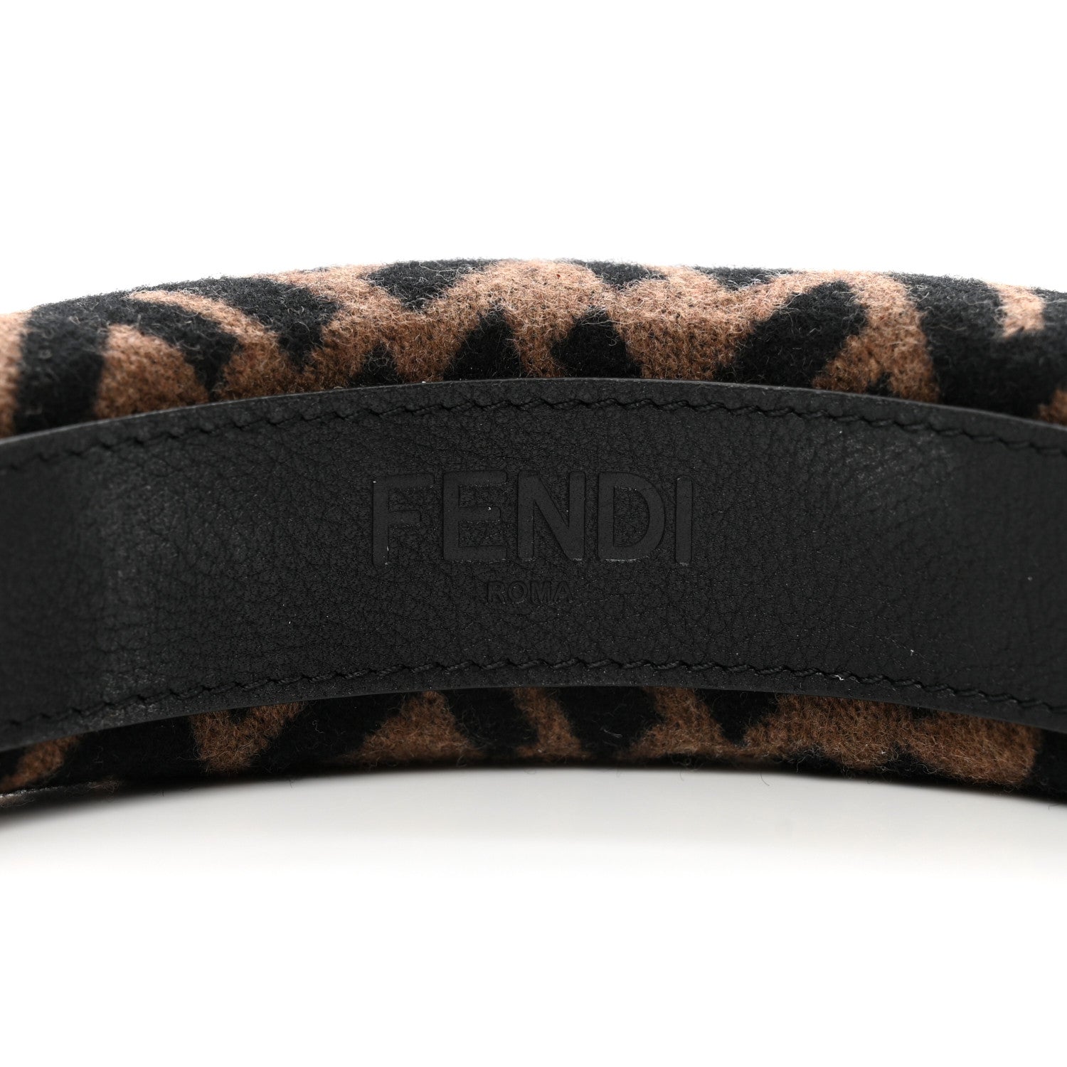 Fendi Wool Cashmere FF Logo Headband Tobacco 4 of 6