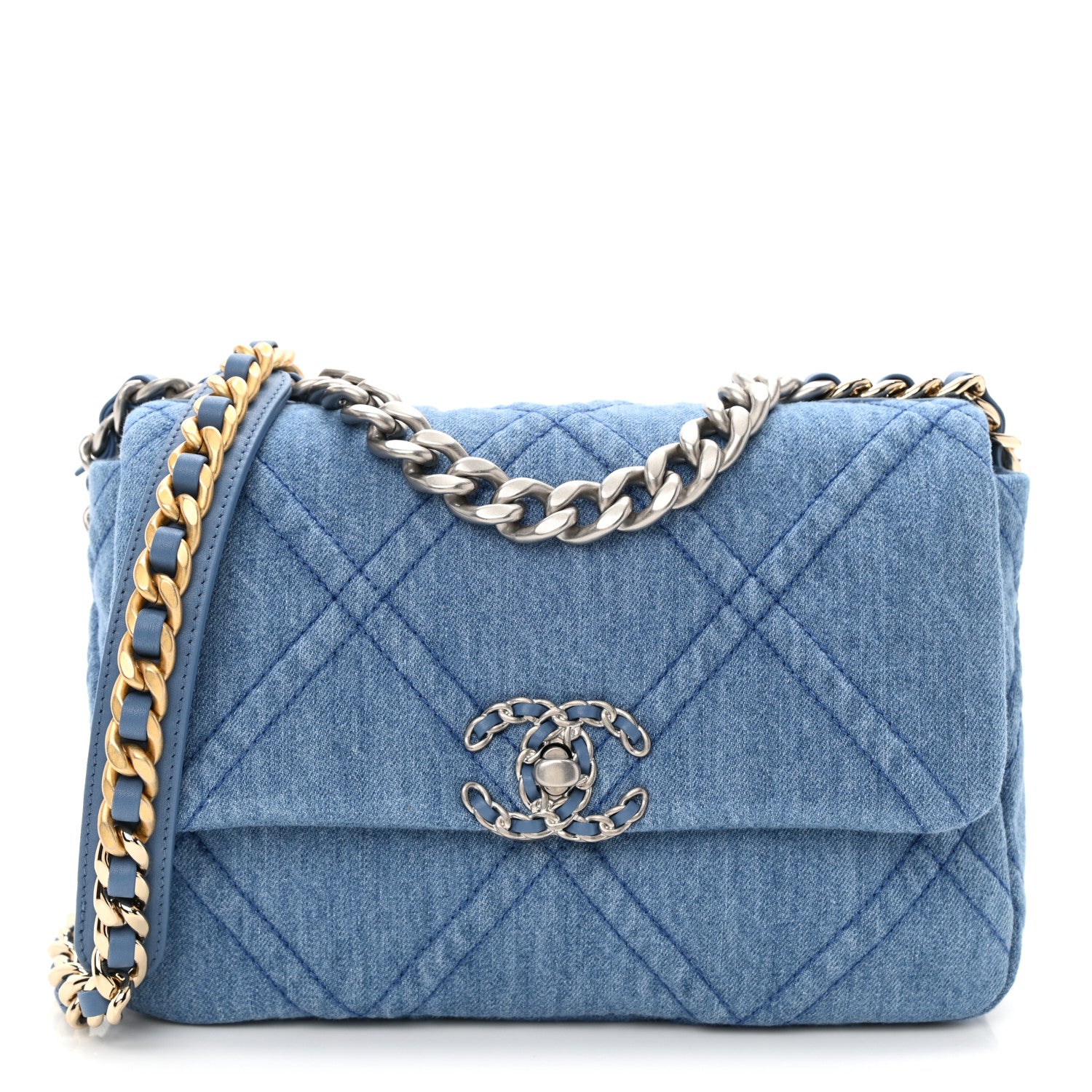 Chanel Denim Quilted Medium Chanel 19 Flap Blue 1 of 11