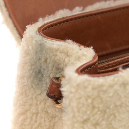 Saint Laurent Shearling Toy Loulou Shoulder Bag Natural 11 of 12