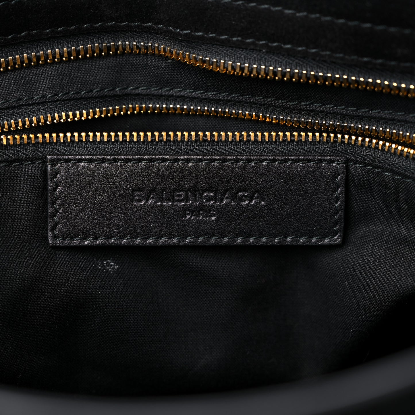 Baby Daim Suede Gold Metallic Edge Hardware City Black