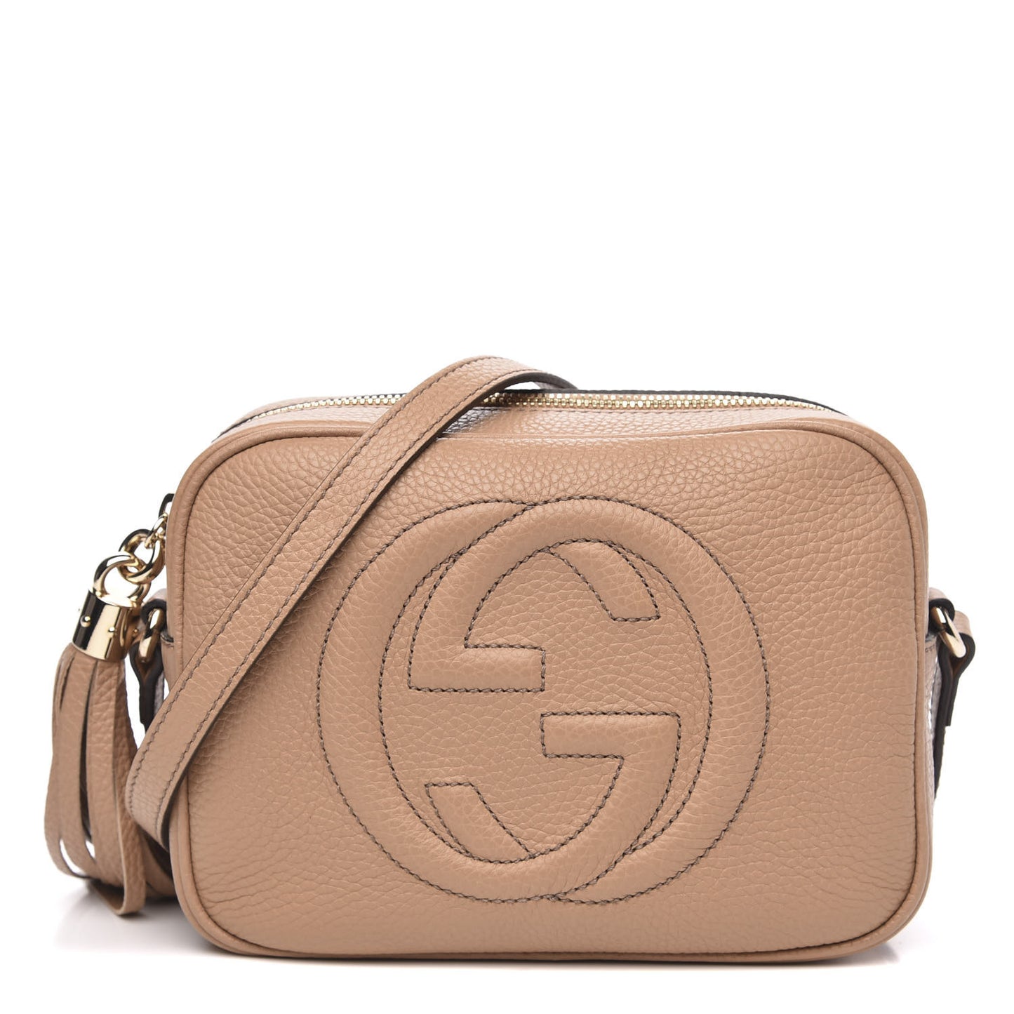 Pebbled Calfskin Small Soho Disco Bag Camelia