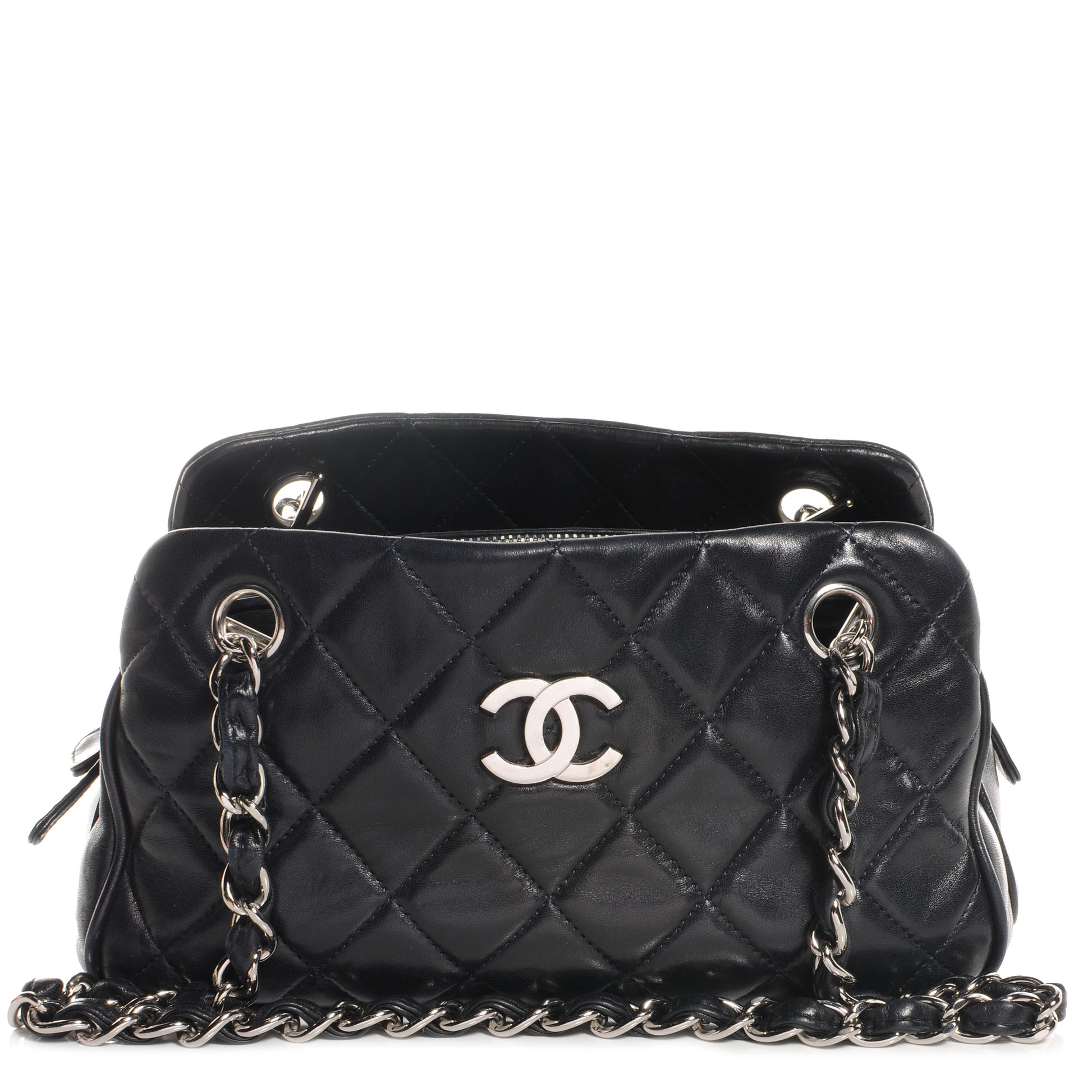 Chanel Lambskin Timeless Shopping Tote Navy Blue 1 of 7