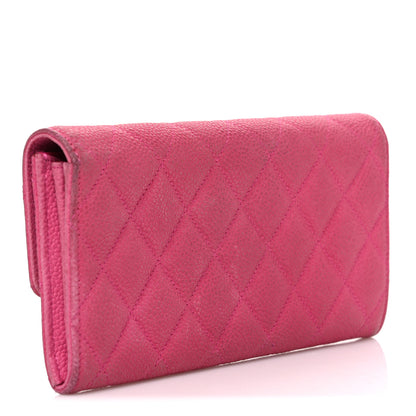 Chanel Caviar Quilted Large Gusset Flap Wallet Pink 3 of 9