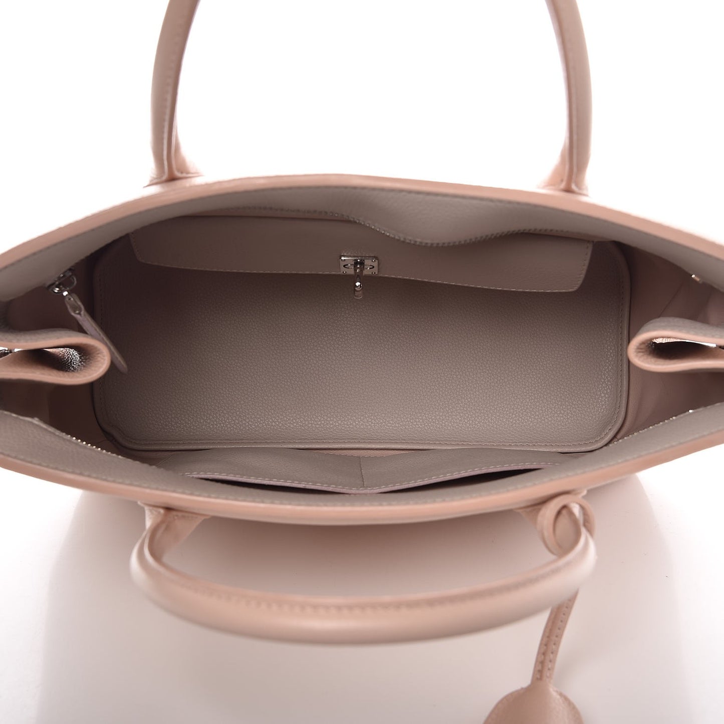 Grained Calfskin Bar Tote Pink
