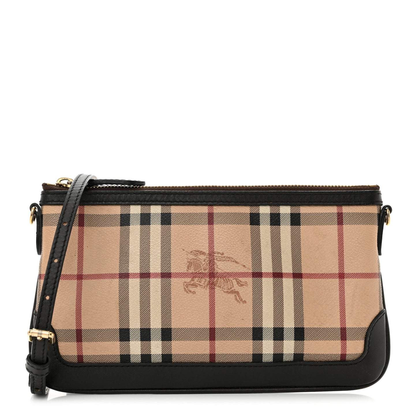 Haymarket Check Small Peyton Crossbody Clutch Bag Chocolate