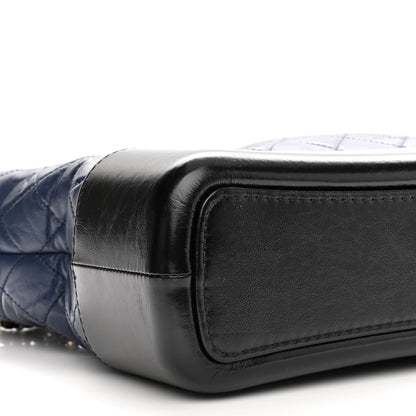 Chanel Aged Calfskin Quilted Medium Gabrielle Hobo Navy Black 8 of 11