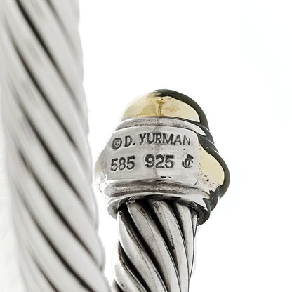 David Yurman Sterling Silver 14K Yellow Gold 7mm Cable Classics Dome Bracelet 3 of 3