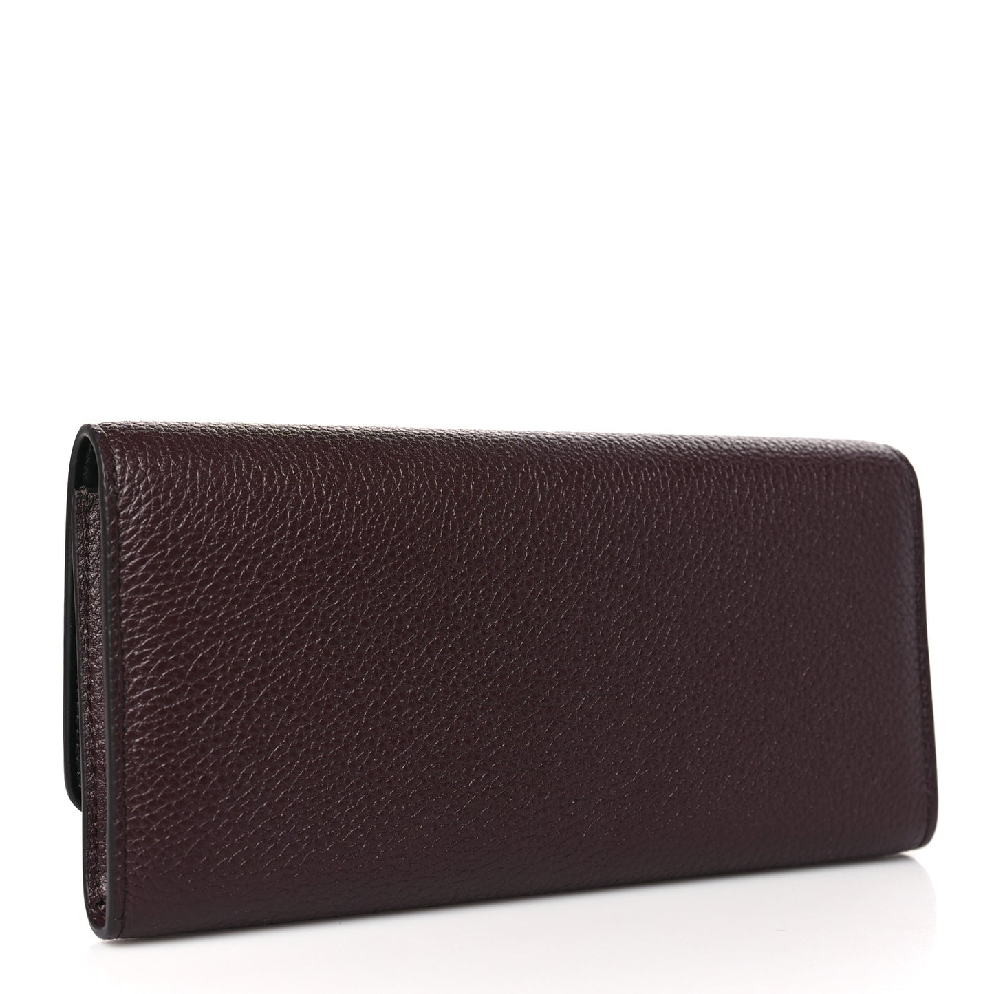 Heavy Grain Calfskin Continental Wallet Oxblood