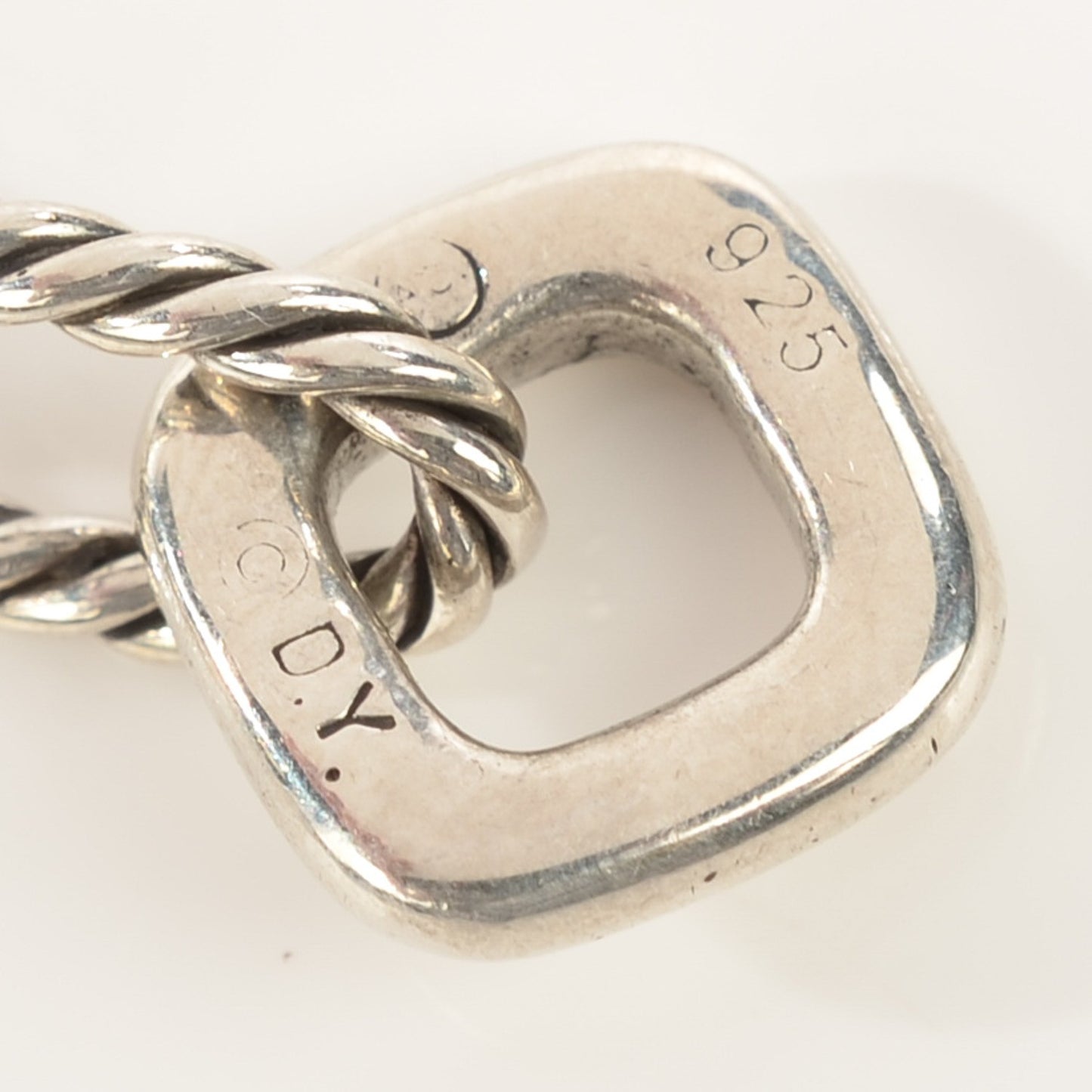 Sterling Silver Diamond Cable Heart Charm Bracelet