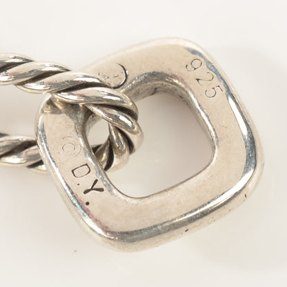 David Yurman Sterling Silver Diamond Cable Heart Charm Bracelet 4 of 6