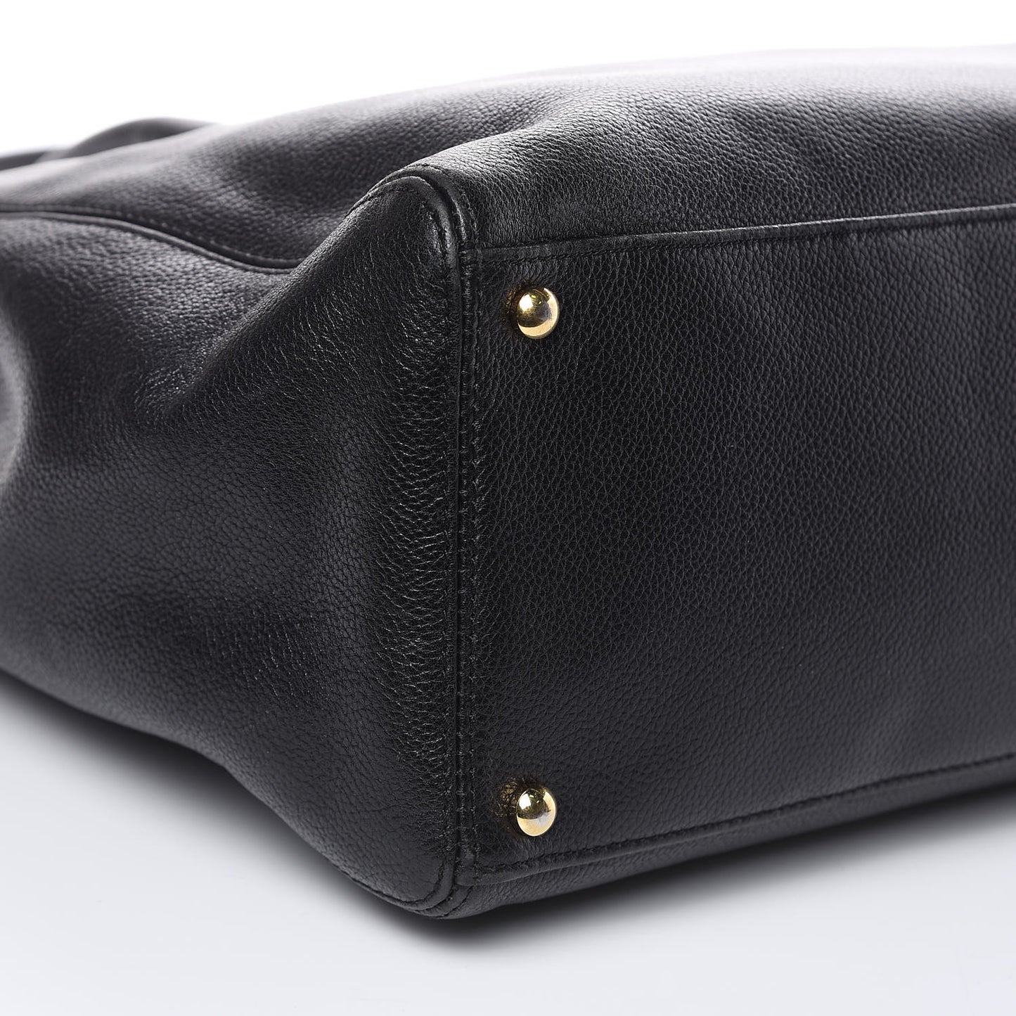 Calfskin Cerf Executive Shopper Tote Black