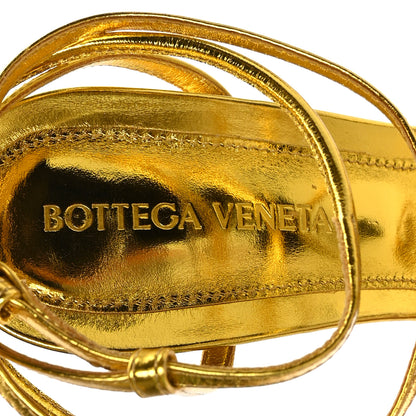 Bottega Veneta Laminated Calfskin The Line 90mm Sandals 36.5 Gold 6 of 7