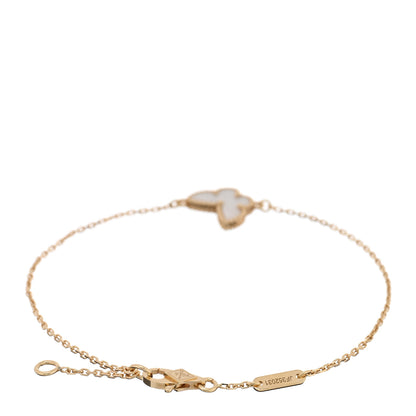 Van Cleef & Arpels 18K Yellow Gold Mother of Pearl Sweet Alhambra Butterfly Bracelet 2 of 4